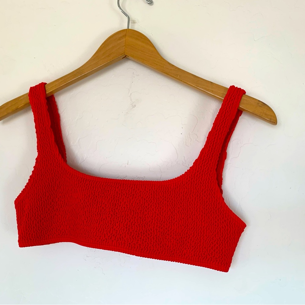 Love Wave Red Ribbed Bikini Top. Size: Small. Excellent condition